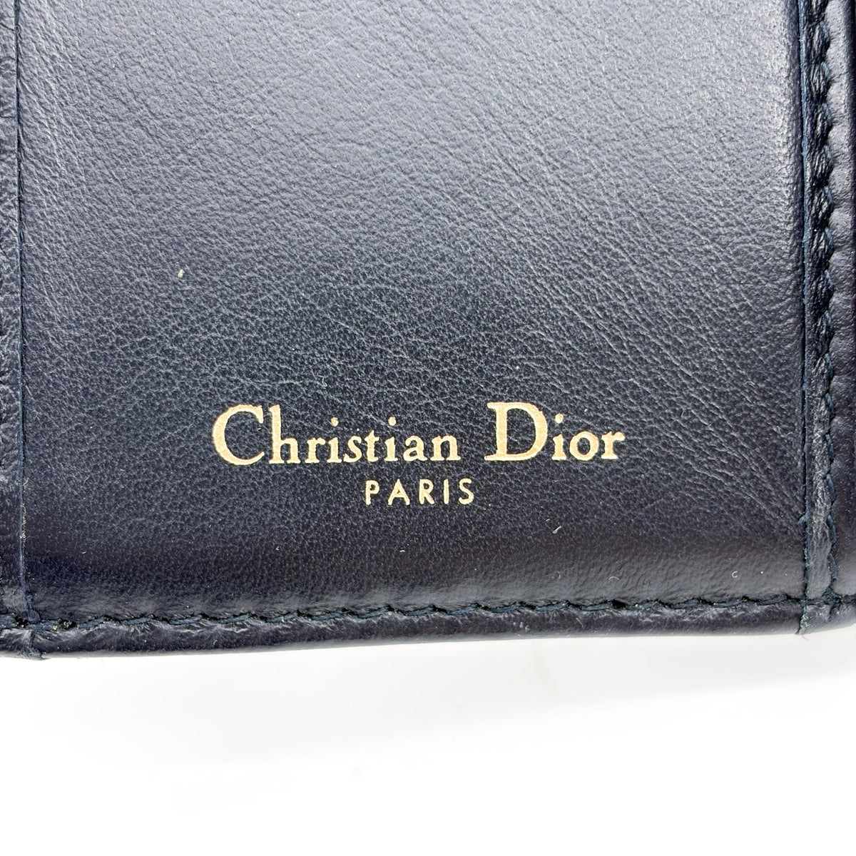 Christian Dior Saddle Flap Oblique Canvas Navy Canvas Wallets Accessory (Pre-Owned)
