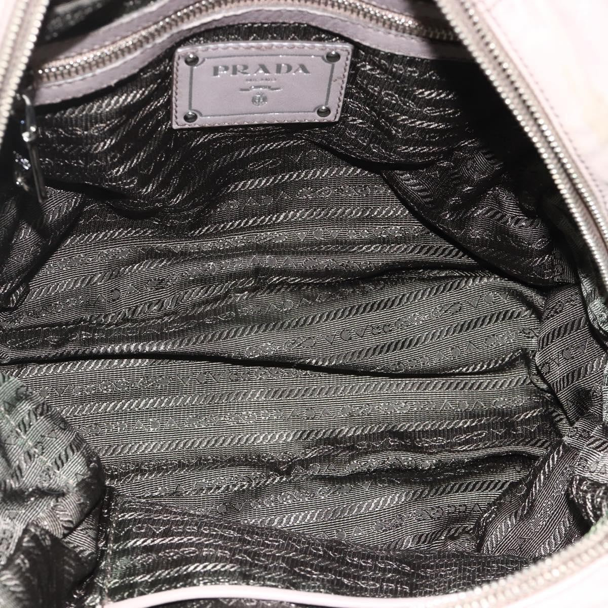 Prada Gaufre Convertible Satchel Nappa Leather Gray Leather Handbag (Pre-Owned)