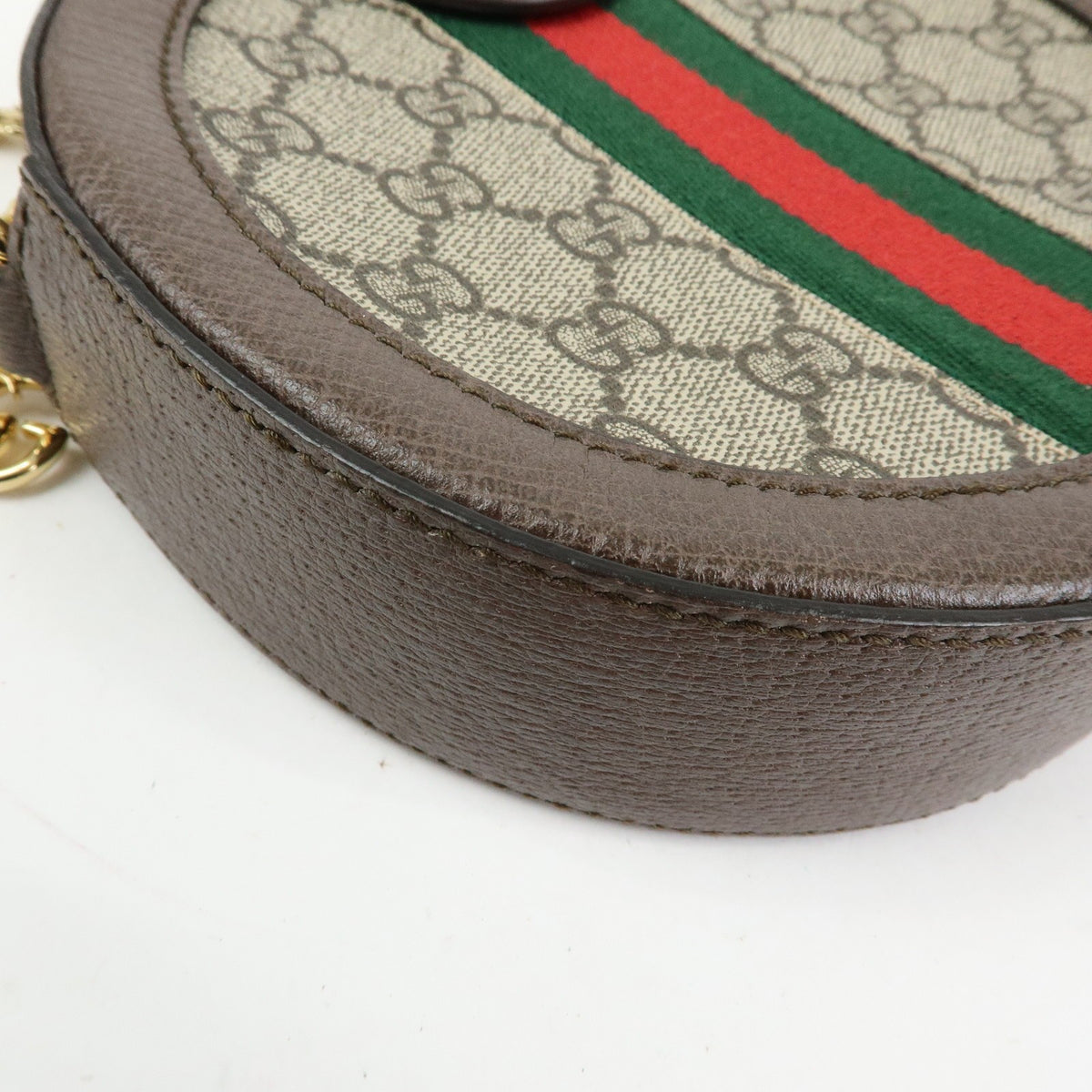 Gucci Ophidia Round Gg Coated Canvas Beige Canvas Shoulder Bag Bag (Pre-Owned)
