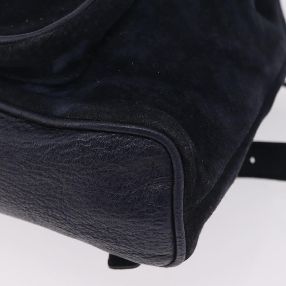 Gucci Vintage Bamboo Suede Navy Suede Backpack Bag (Pre-Owned)