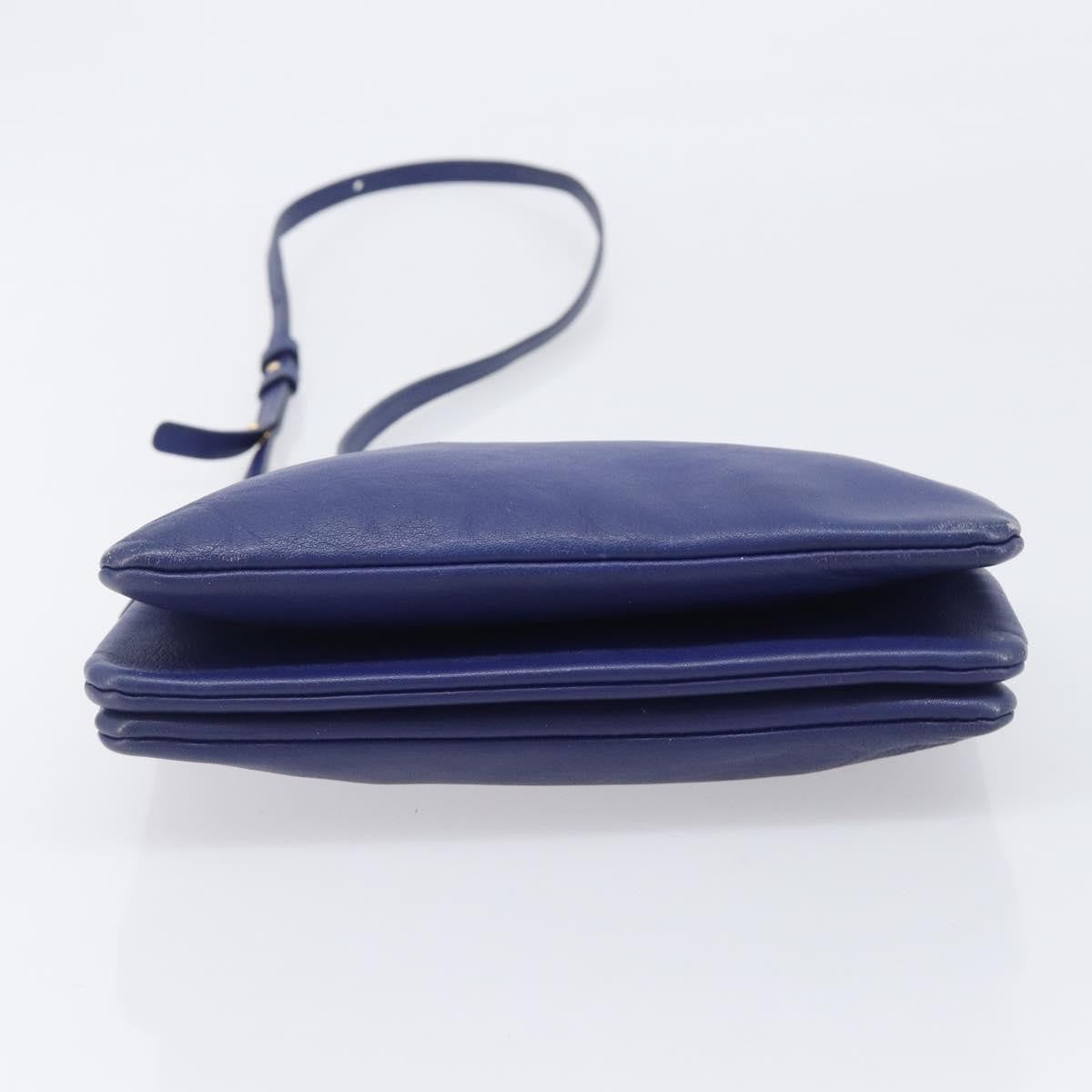 Celine Trio Leather Blue Leather Crossbody Bag Bag (Pre-Owned)