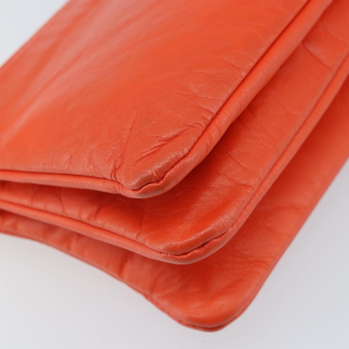 Celine Trio Leather Orange Leather Shoulder Bag Bag (Pre-Owned)