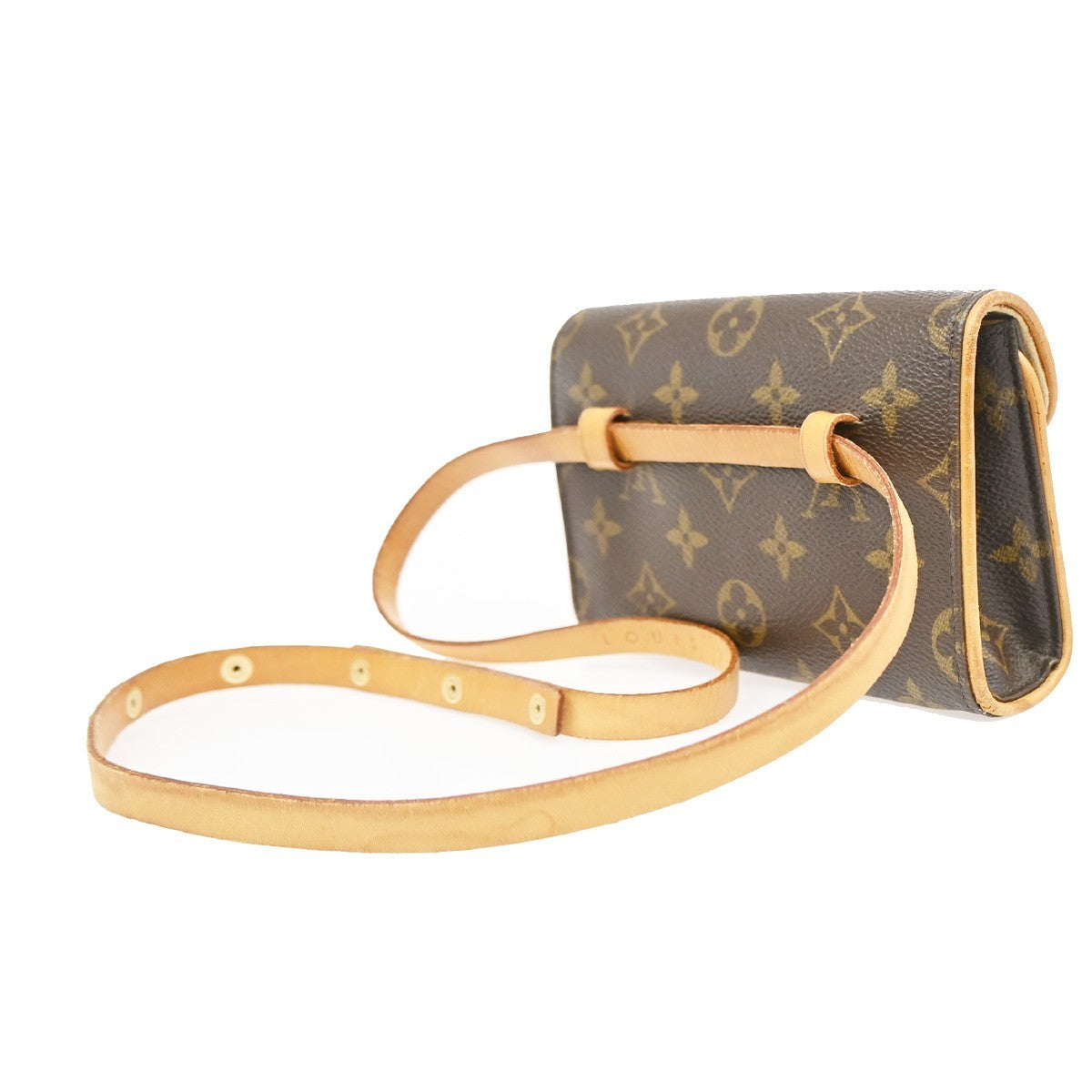 Louis Vuitton Florentine Waist Monogram Canvas Brown Leather Handbag (Pre-Owned)