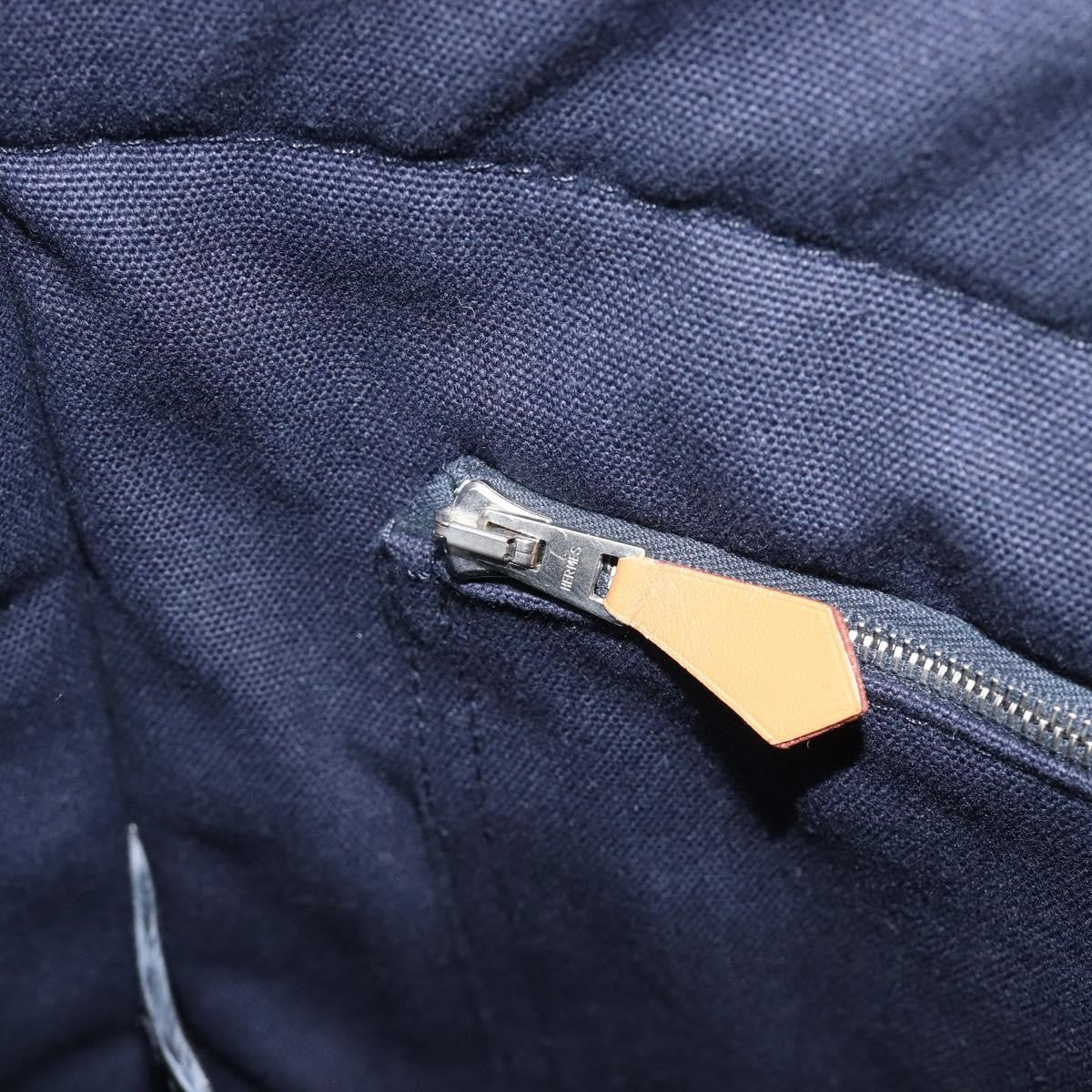 Hermes Fourre Tout Toile Navy Canvas Tote Bag Bag (Pre-Owned)