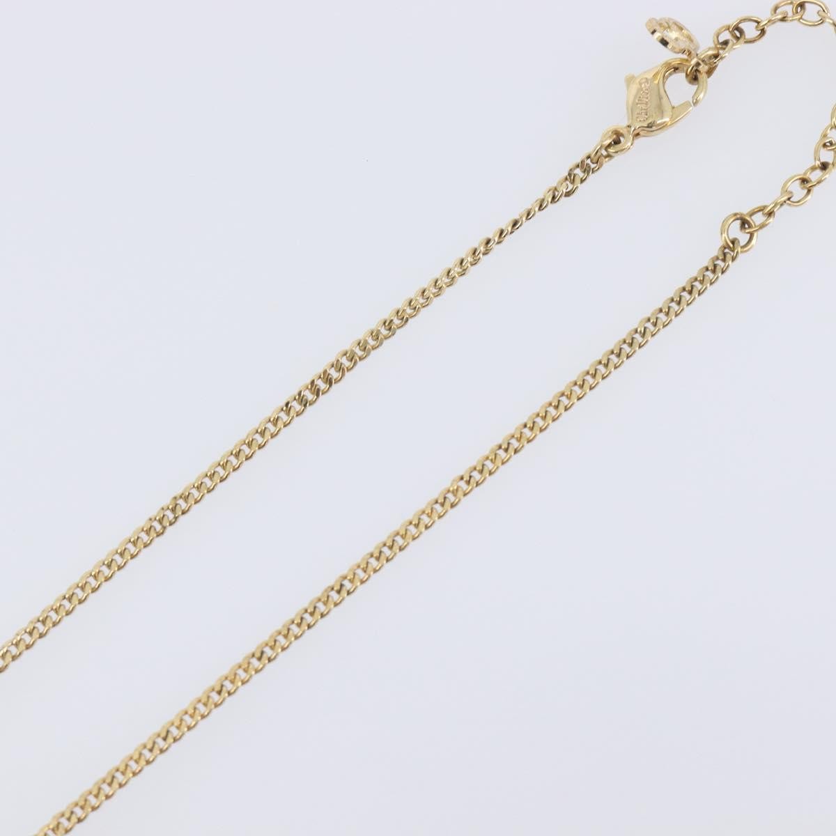 Christian Dior Vintage Logo Pendant Metal Gold Metal Necklace Jewelry (Pre-Owned)