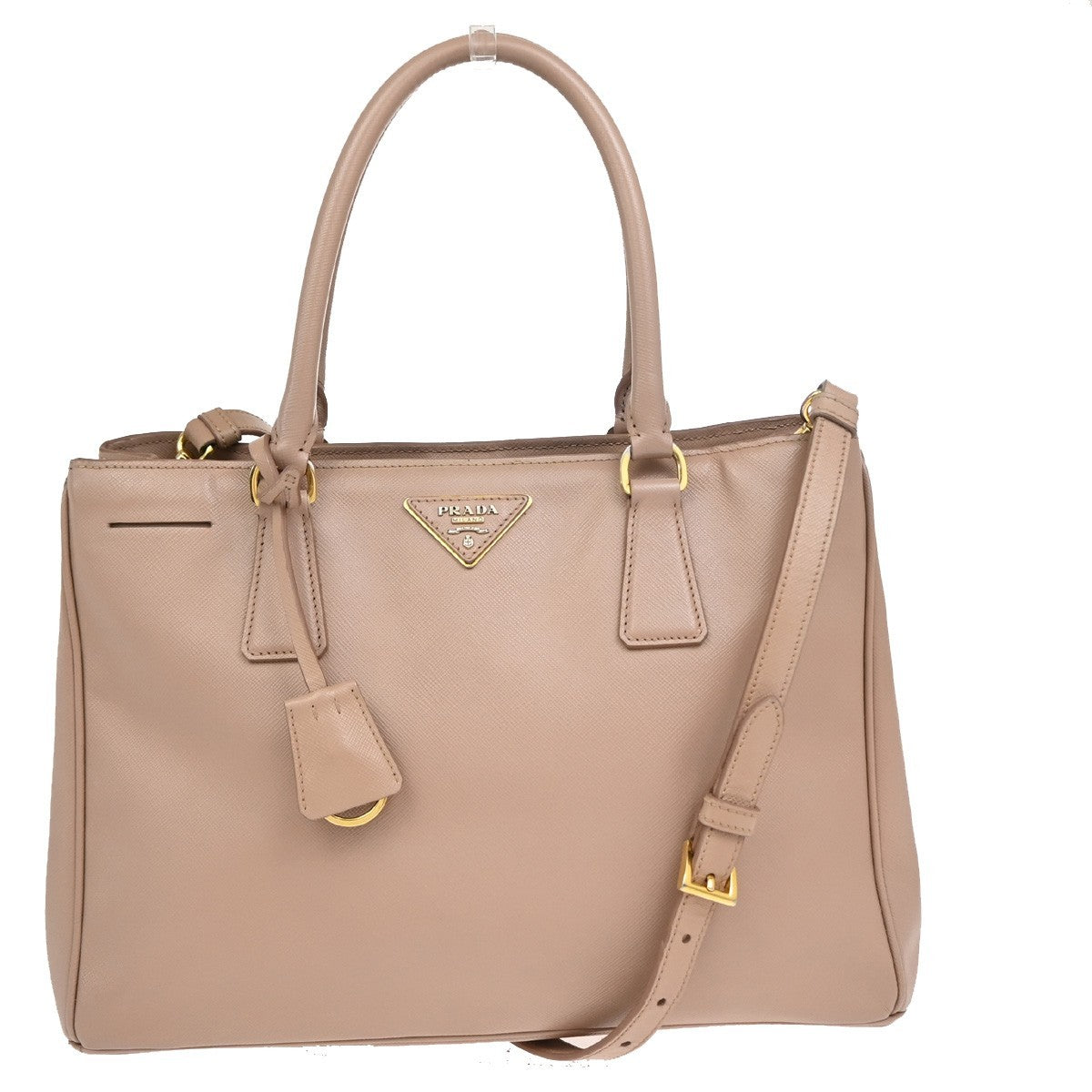 Prada Gardener's Saffiano Leather Pink Leather Tote Bag Bag (Pre-Owned)