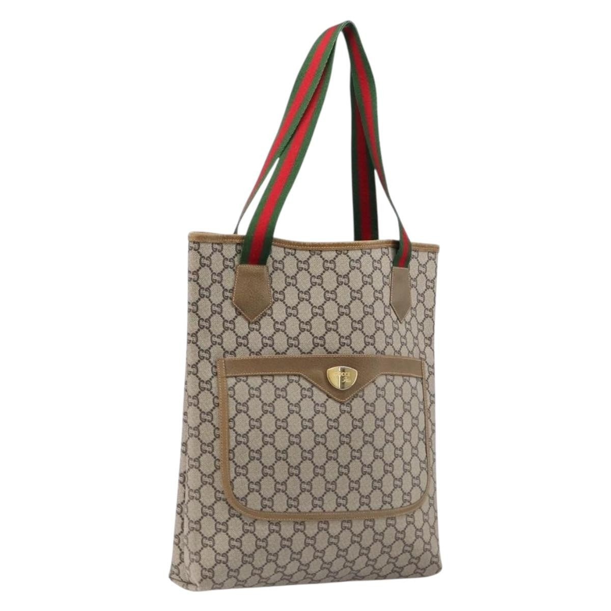 Gucci Ophidia Front Pocket Gg Coated Canvas Beige Canvas Briefcase Bag (Pre-Owned)
