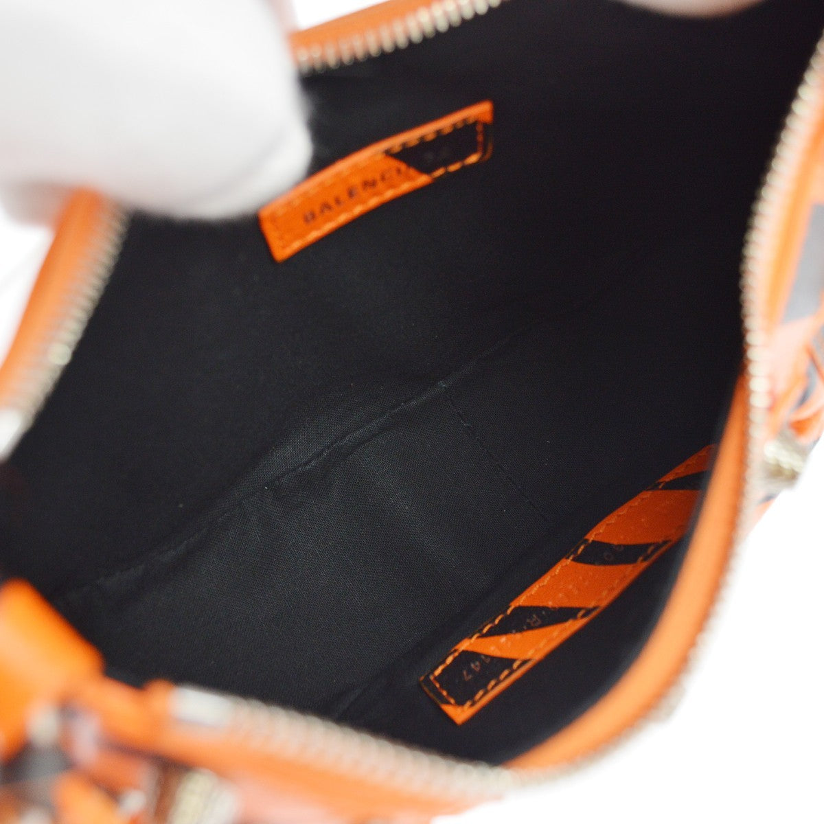 Balenciaga Le Cagole Giant Studs Printed Leather Orange Leather Shoulder Bag Bag (Pre-Owned)
