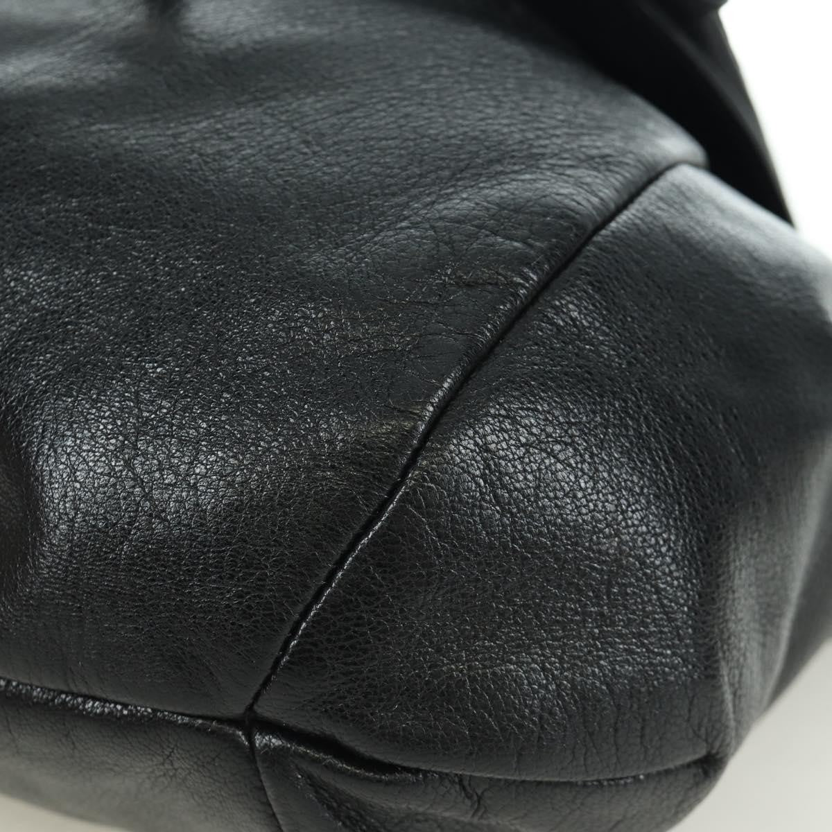 Saint Laurent Vintage Shoulder Bag Leather Black Leather Shoulder Bag Bag (Pre-Owned)