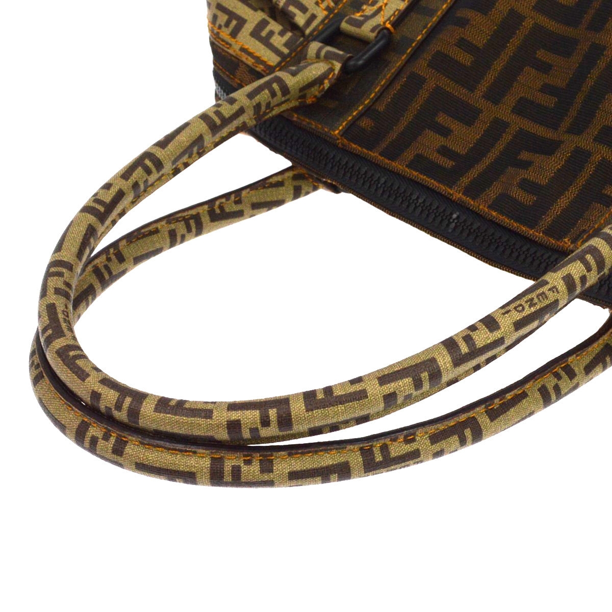 Fendi B Mix Zucca Mixed Media Brown Canvas Tote Bag Bag (Pre-Owned)