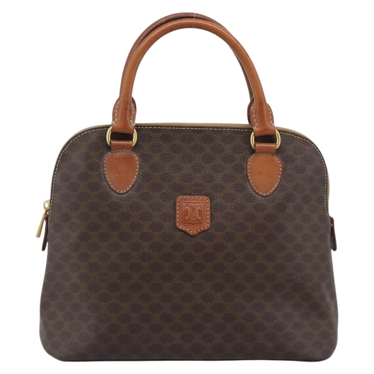 Celine Vintage Handbag Toile Céline Brown Pvc Handbag (Pre-Owned)