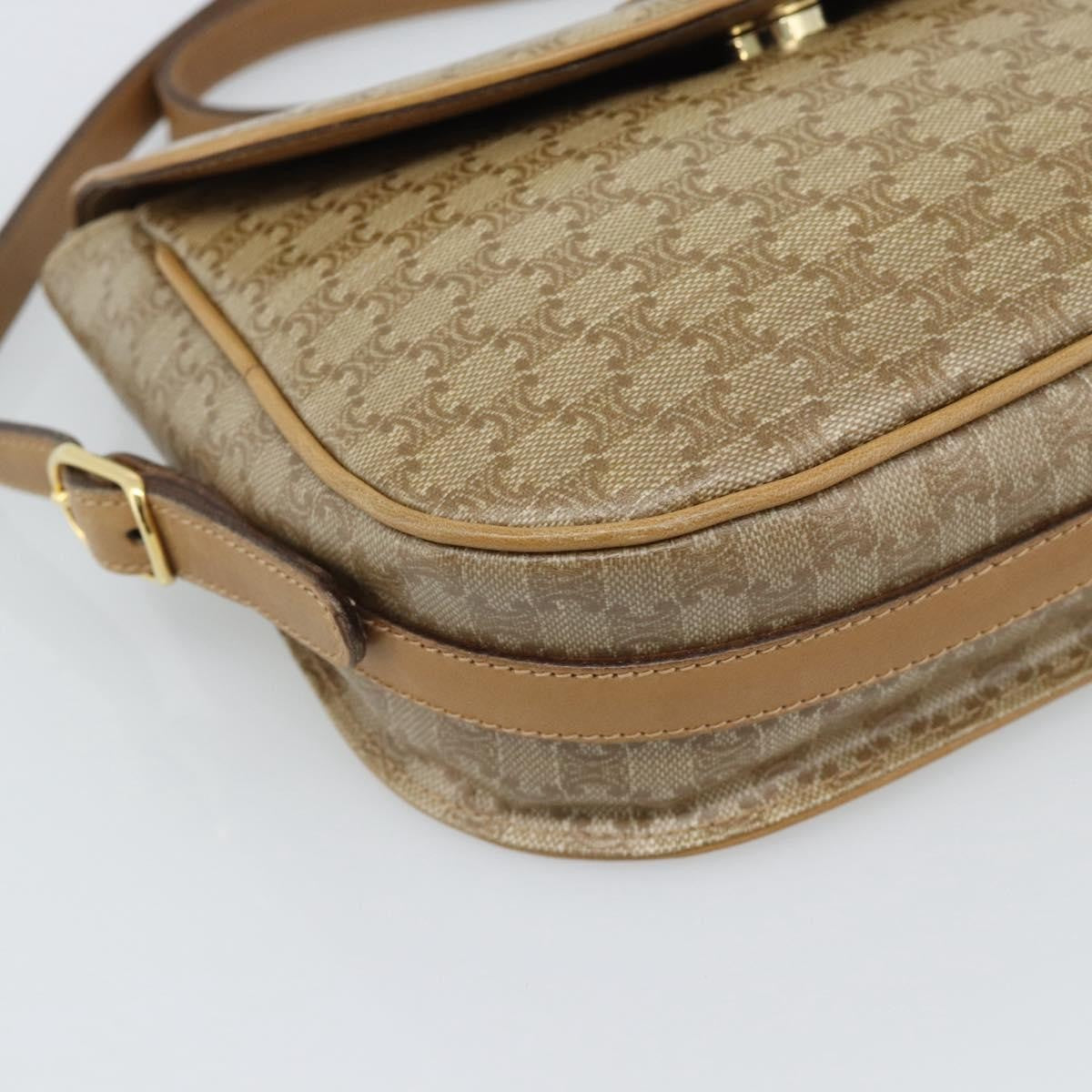 Celine Vintage Macadam Canvas Beige Canvas Shoulder Bag Bag (Pre-Owned)