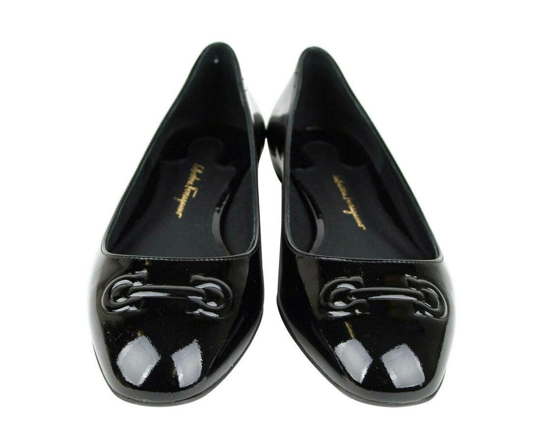 Salvatore Ferragamo Patent Leather Ballet Flats | Black
