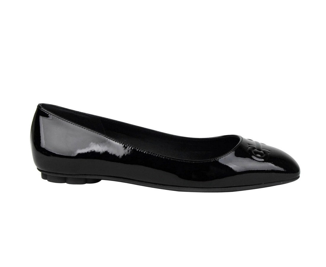 Salvatore Ferragamo Patent Leather Ballet Flats | Black