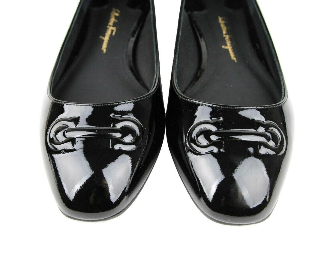 Salvatore Ferragamo Patent Leather Ballet Flats | Black