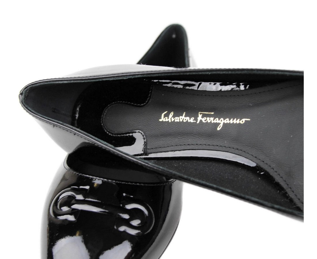 Salvatore Ferragamo Patent Leather Ballet Flats | Black