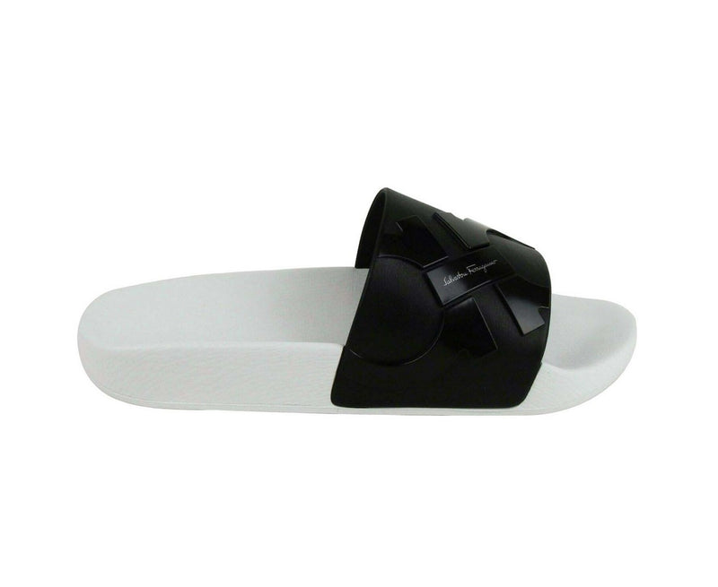 Salvatore Ferragamo Men's Dante Black / White Rubber Slide Sandal