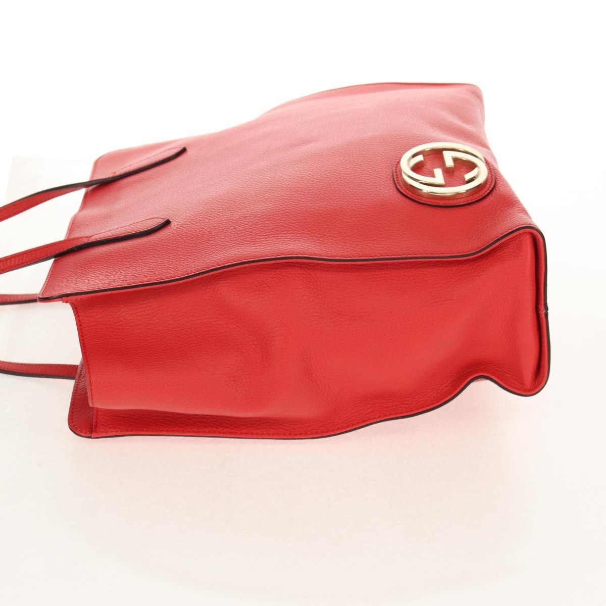 Gucci Grand Prix Interlocking Gg Grainy Leather Red Leather Tote Bag Bag (Pre-Owned)