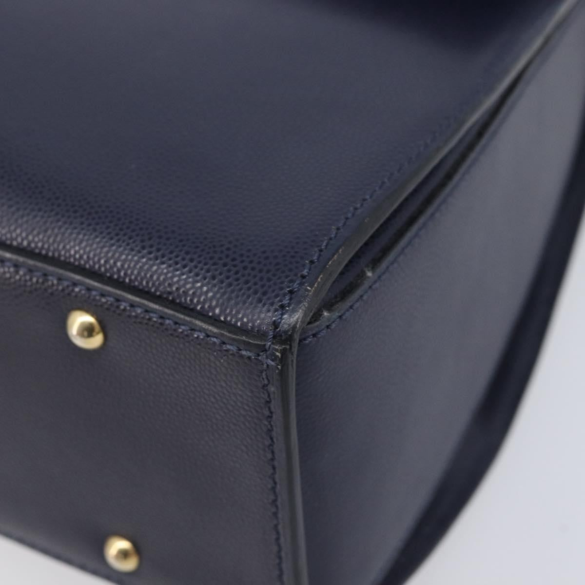 Celine Handbag Leather Navy Leather Handbag (Pre-Owned)