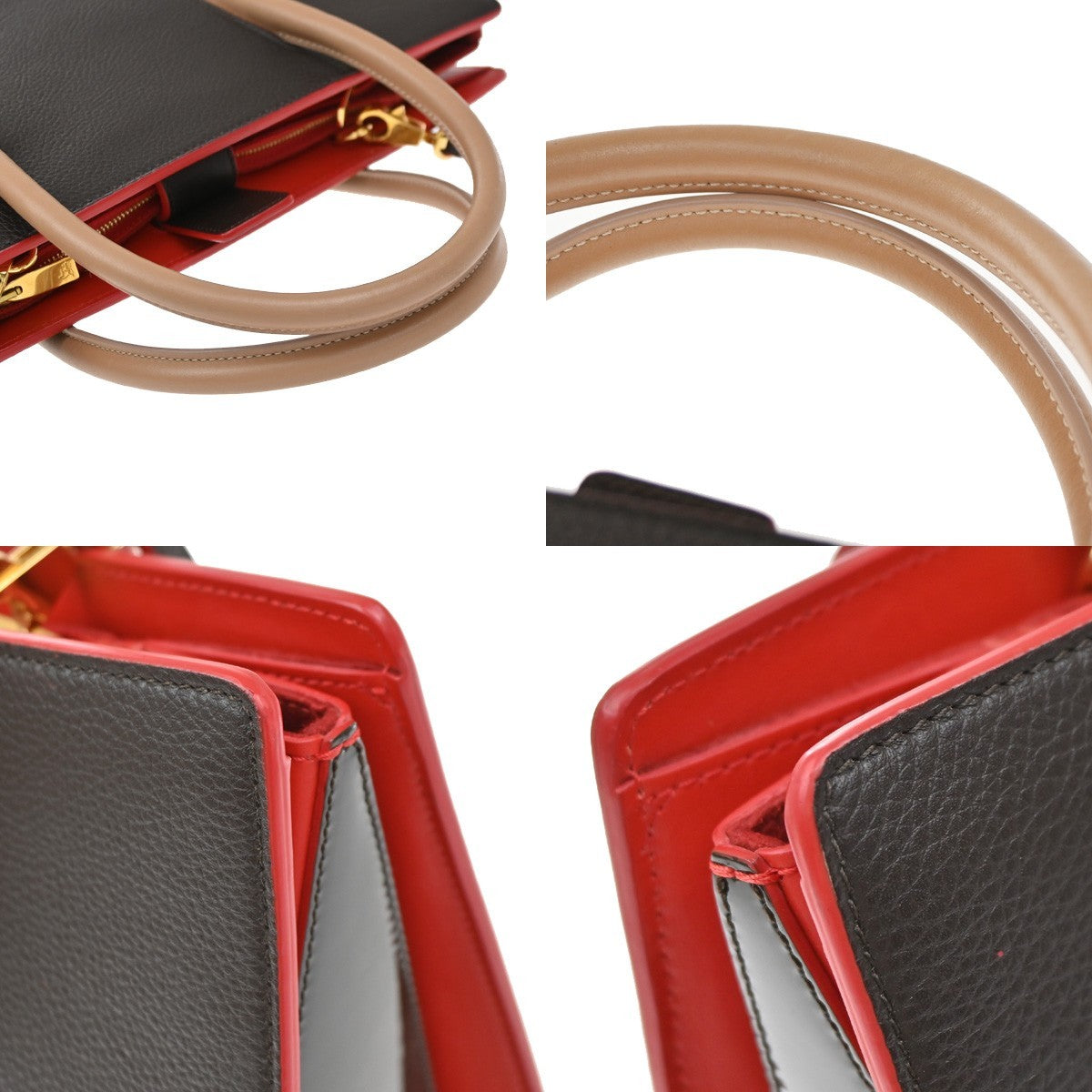 Christian Louboutin Paloma Printed Leather Brown Leather Tote Bag Bag (Pre-Owned)