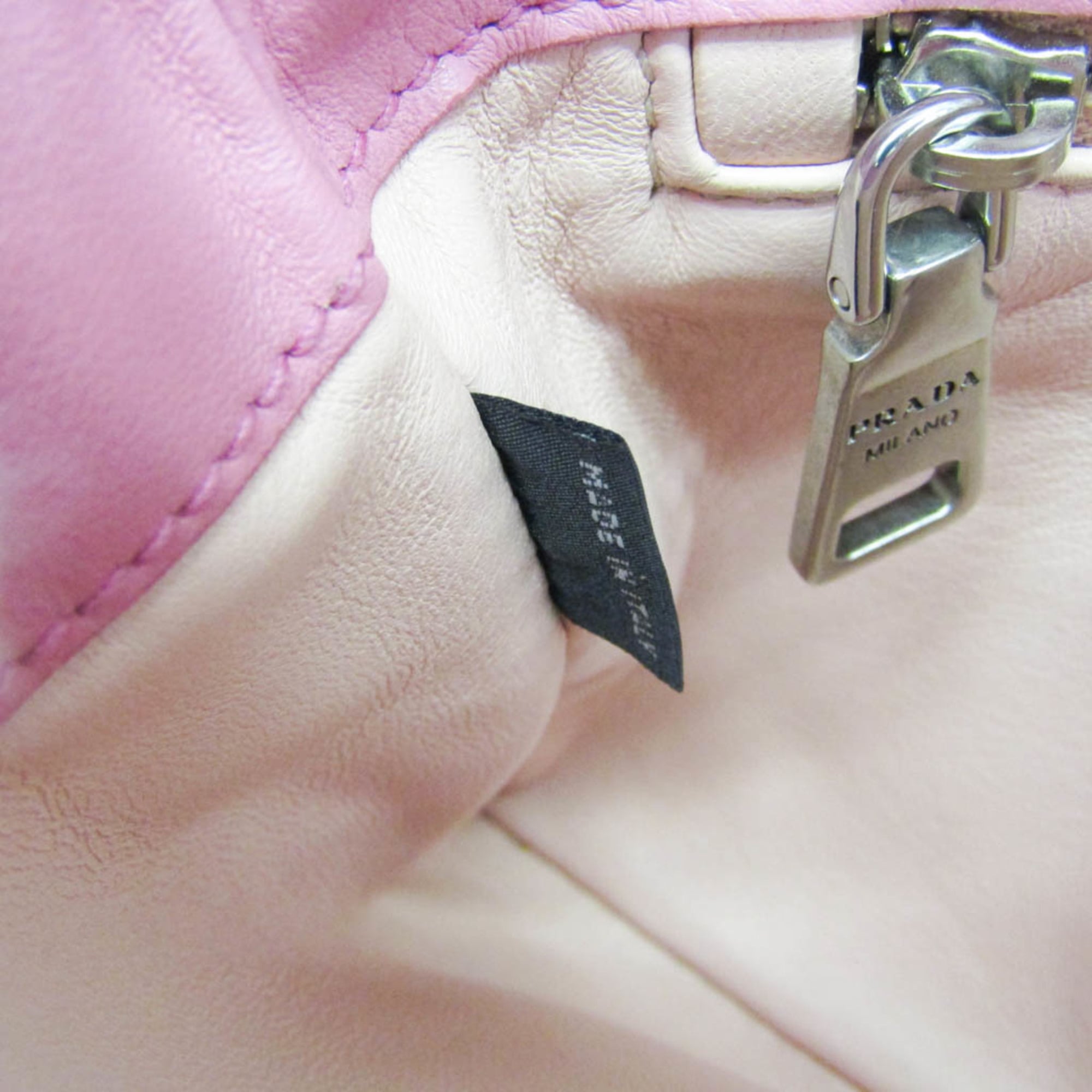 Prada Lux Chain Lock Flap Saffiano Leather Pink Leather Shoulder Bag Bag (Pre-Owned)