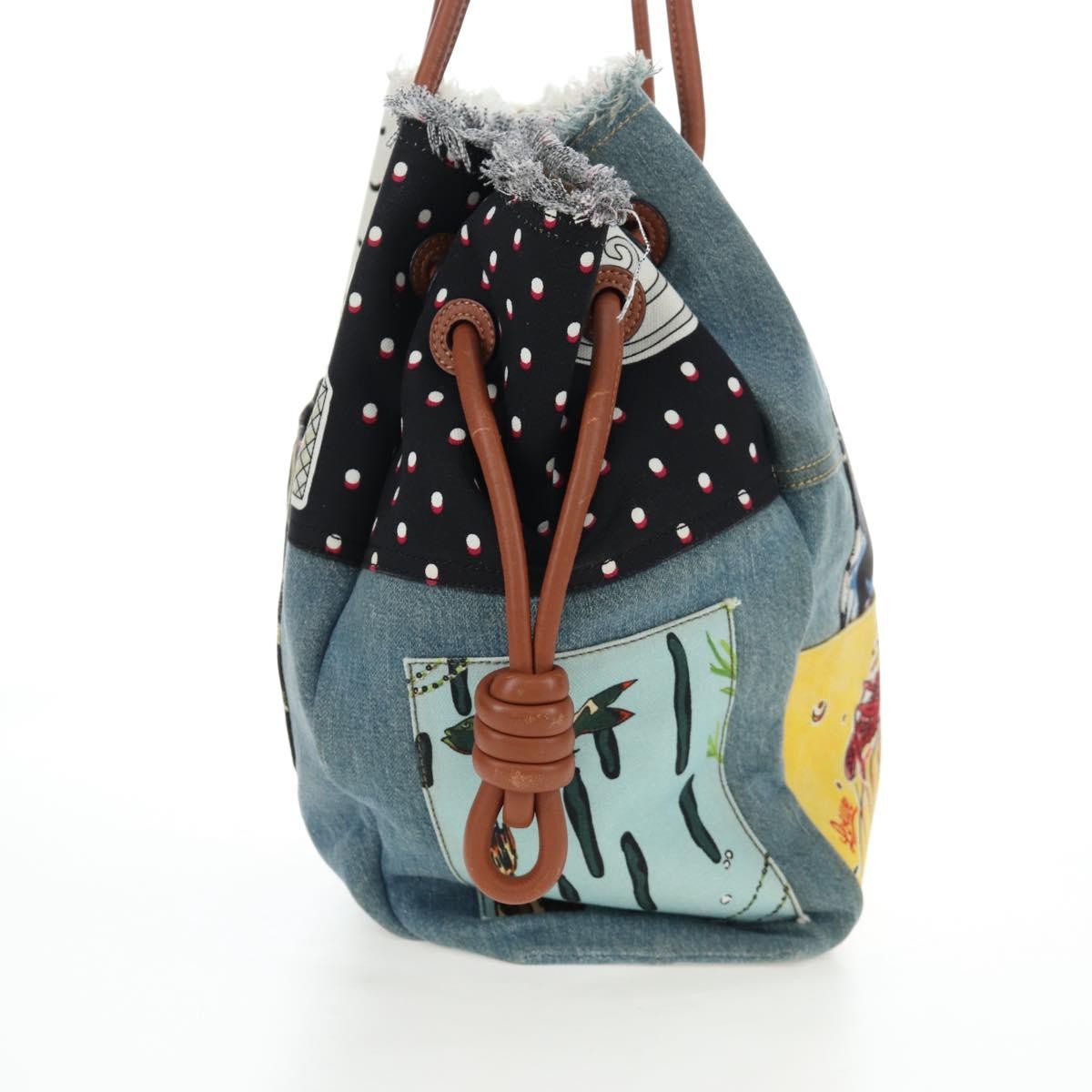 Loewe Paula's Ibiza Flamenco Knot Patchwork Denim And Leather Multicolour Denim_Jeans Tote Bag Bag (Pre-Owned)