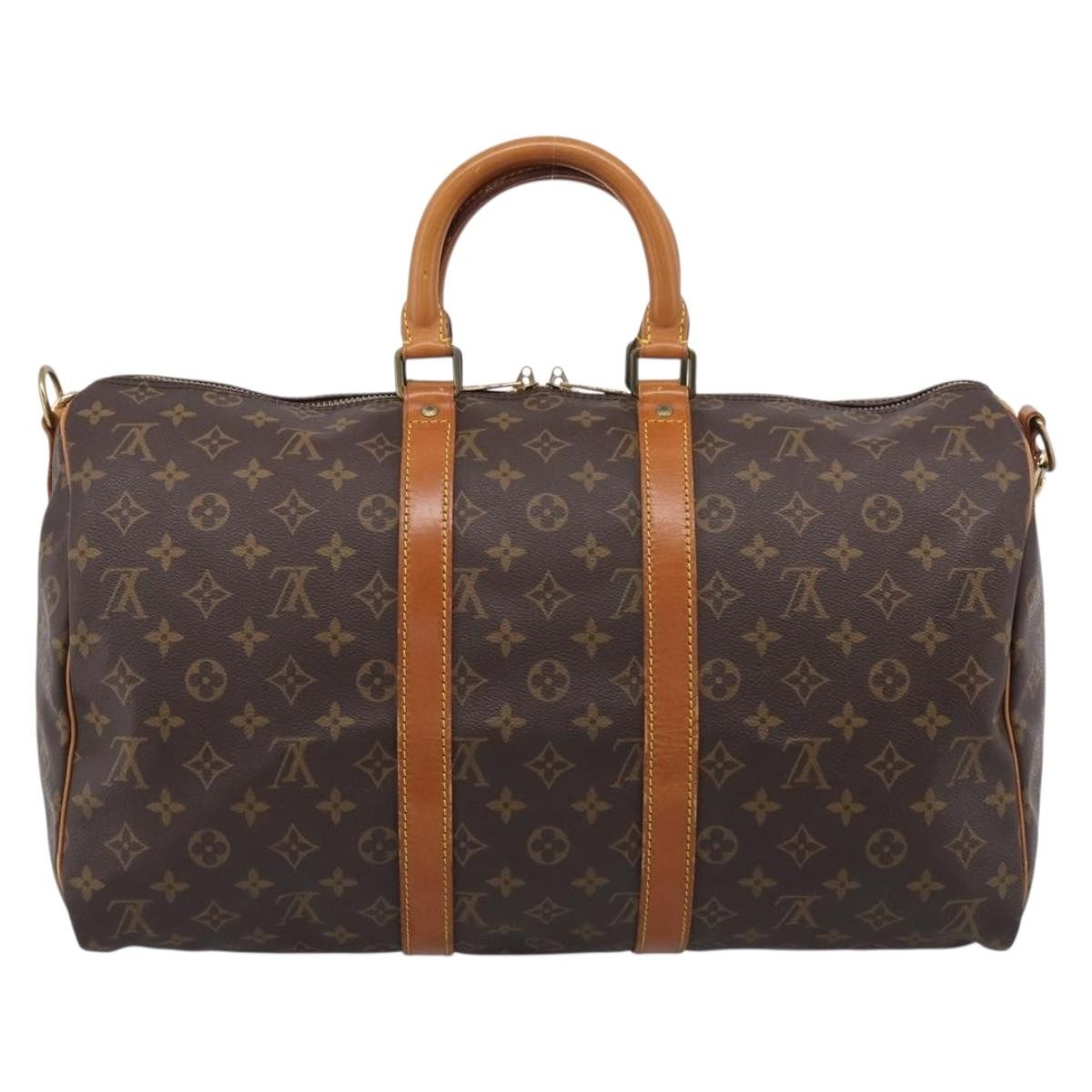 Louis Vuitton Keepall Bandouliere Monogram Canvas Brown Canvas Travel Bag Bag (Pre-Owned)