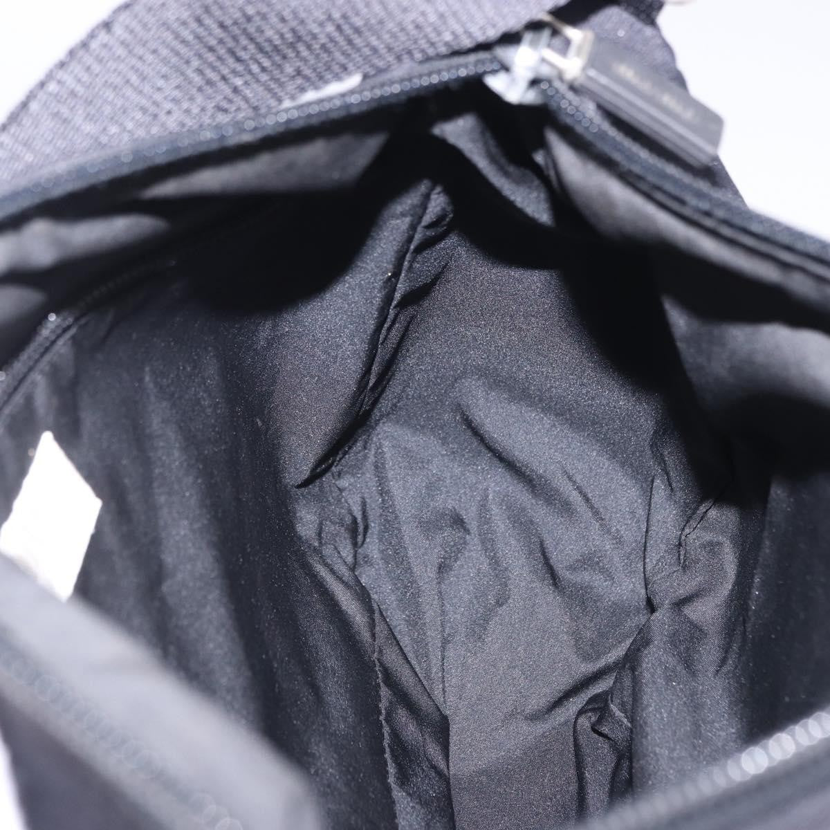 Miu Miu Shoulder Leather Black Nylon Shoulder Bag Bag (Pre-Owned)