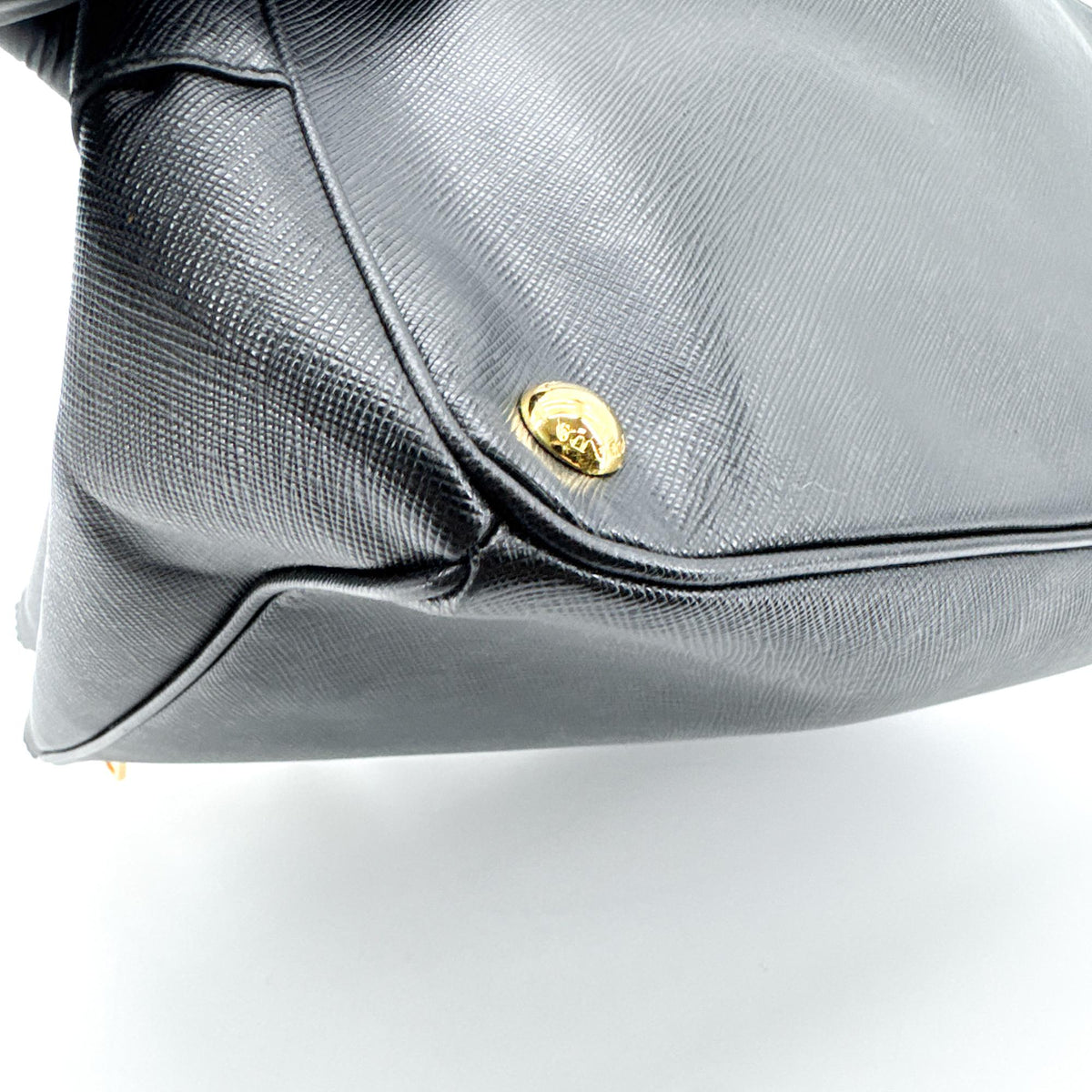 Prada Galliera Saffiano Leather Black Leather Handbag (Pre-Owned)