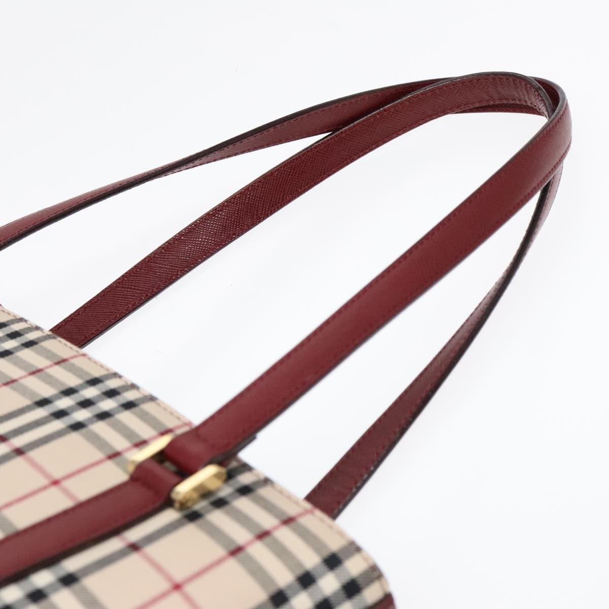 Burberry Nova Check Tote Canvas And Leather Beige Canvas Tote Bag Bag (Pre-Owned)