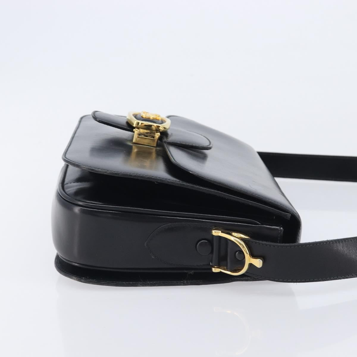 Celine Horse Carriage Leather Black Leather Shoulder Bag Bag (Pre-Owned)