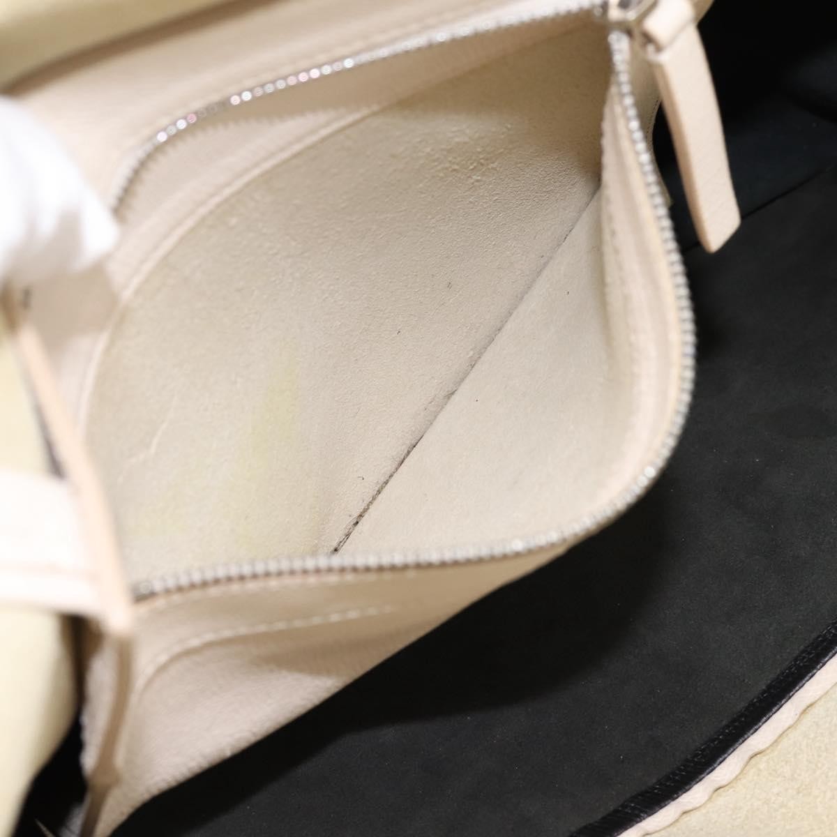 Celine Cabas Leather White Leather Tote Bag Bag (Pre-Owned)