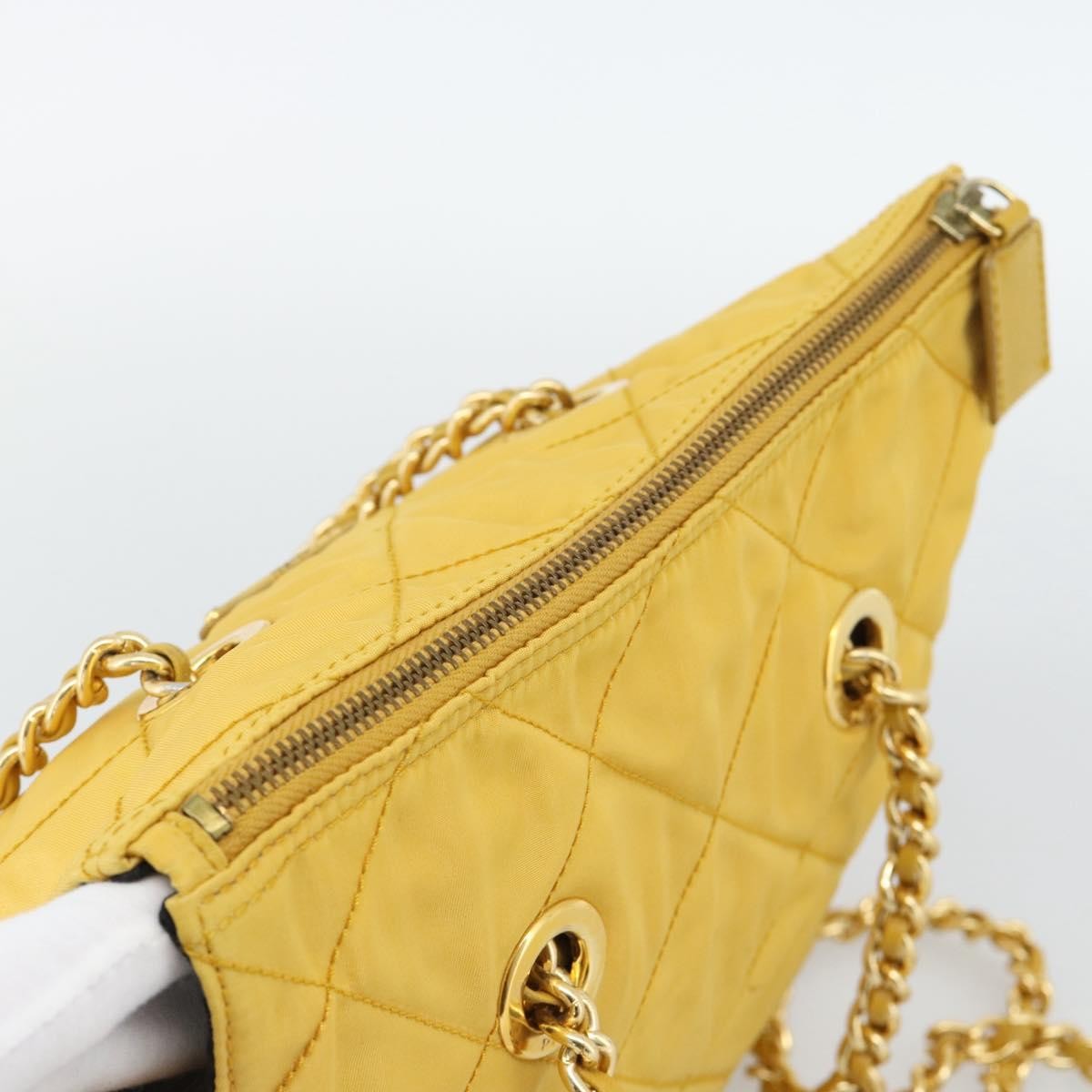 Prada Re-Edition 1995 Chain Quilted Re-Nylon Yellow Nylon Tote Bag Bag (Pre-Owned)