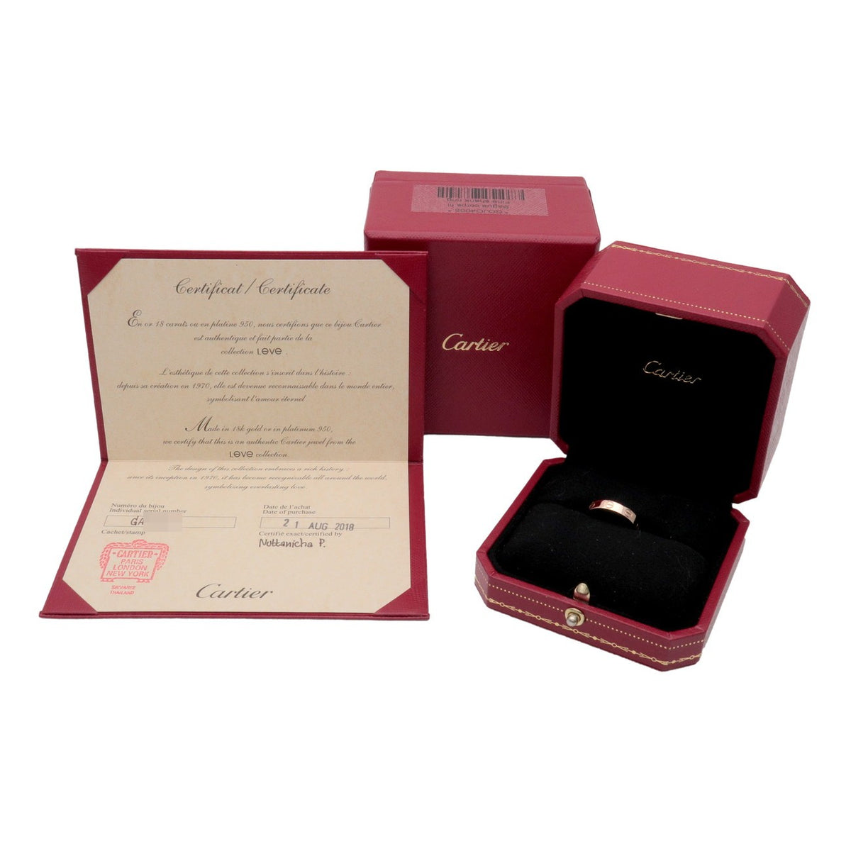 Cartier Love Band 18K Rose Gold Gold Rose_Gold Ring Jewelry (Pre-Owned)