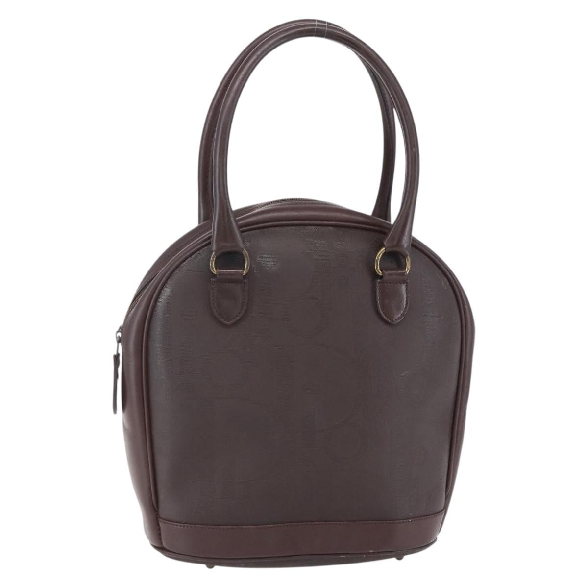 Christian Dior Vintage Trotter Diorissimo Canvas Brown Pvc Handbag (Pre-Owned)