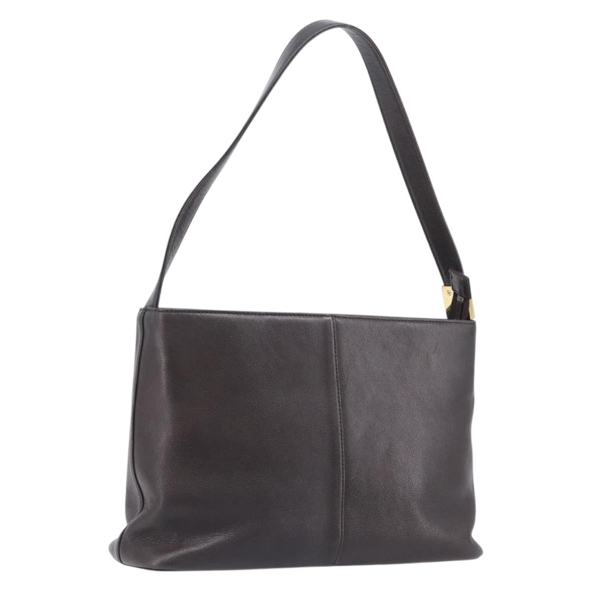 Burberry Shoulder Bag Leather Brown Leather Shoulder Bag Bag (Pre-Owned)