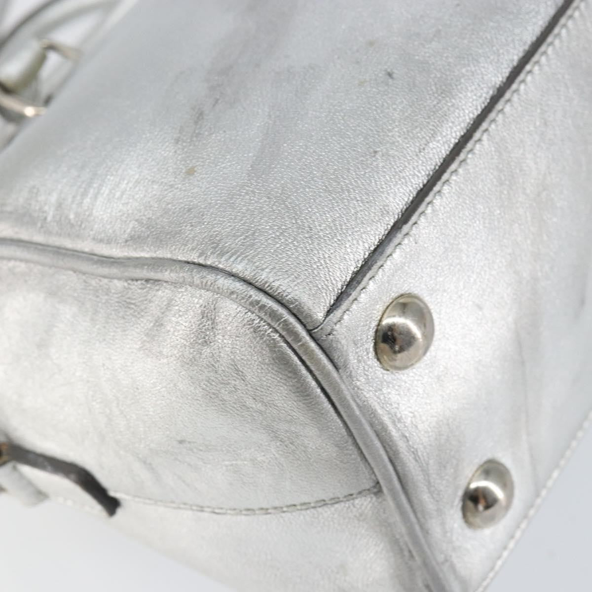 Saint Laurent Classic Duffle Leather Silver Leather Handbag (Pre-Owned)