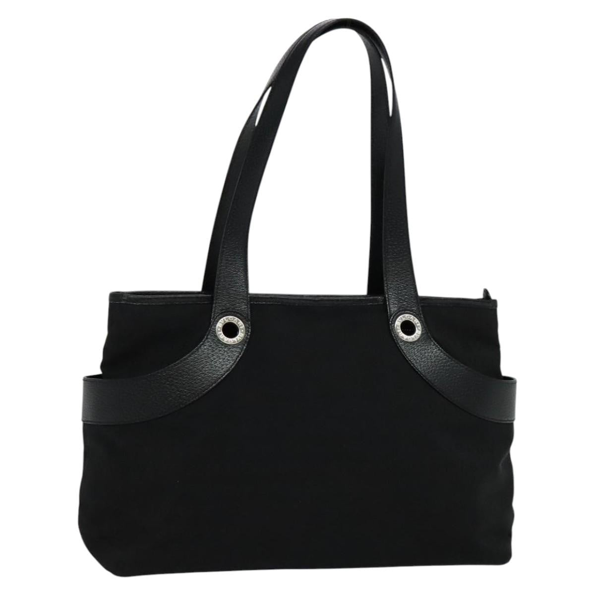 Bvlgari Logomania Canvas Black Canvas Shoulder Bag Bag (Pre-Owned)