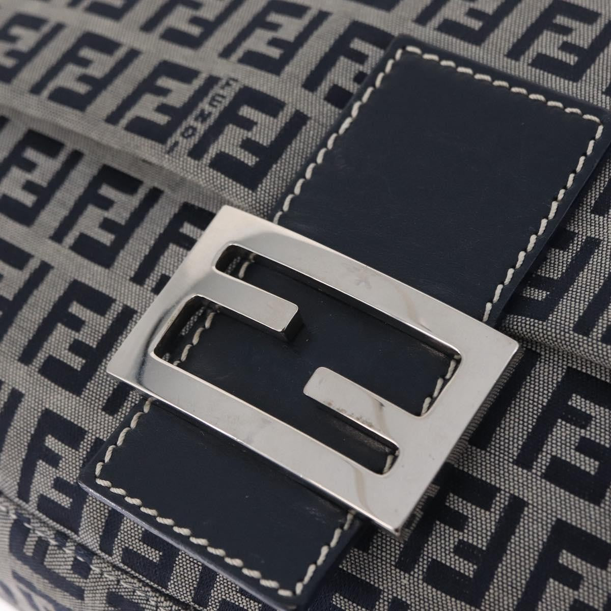 Fendi Fendi Mamma Baguette Monogram Canvas Navy Canvas Handbag (Pre-Owned)