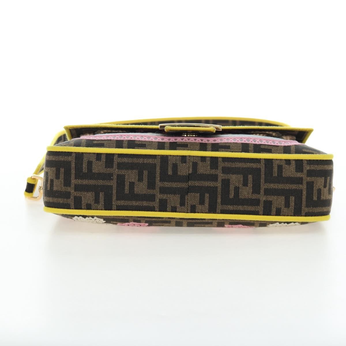 Fendi Mamma Baguette Zucca Jacquard Velvet Multicolour Canvas Shoulder Bag Bag (Pre-Owned)