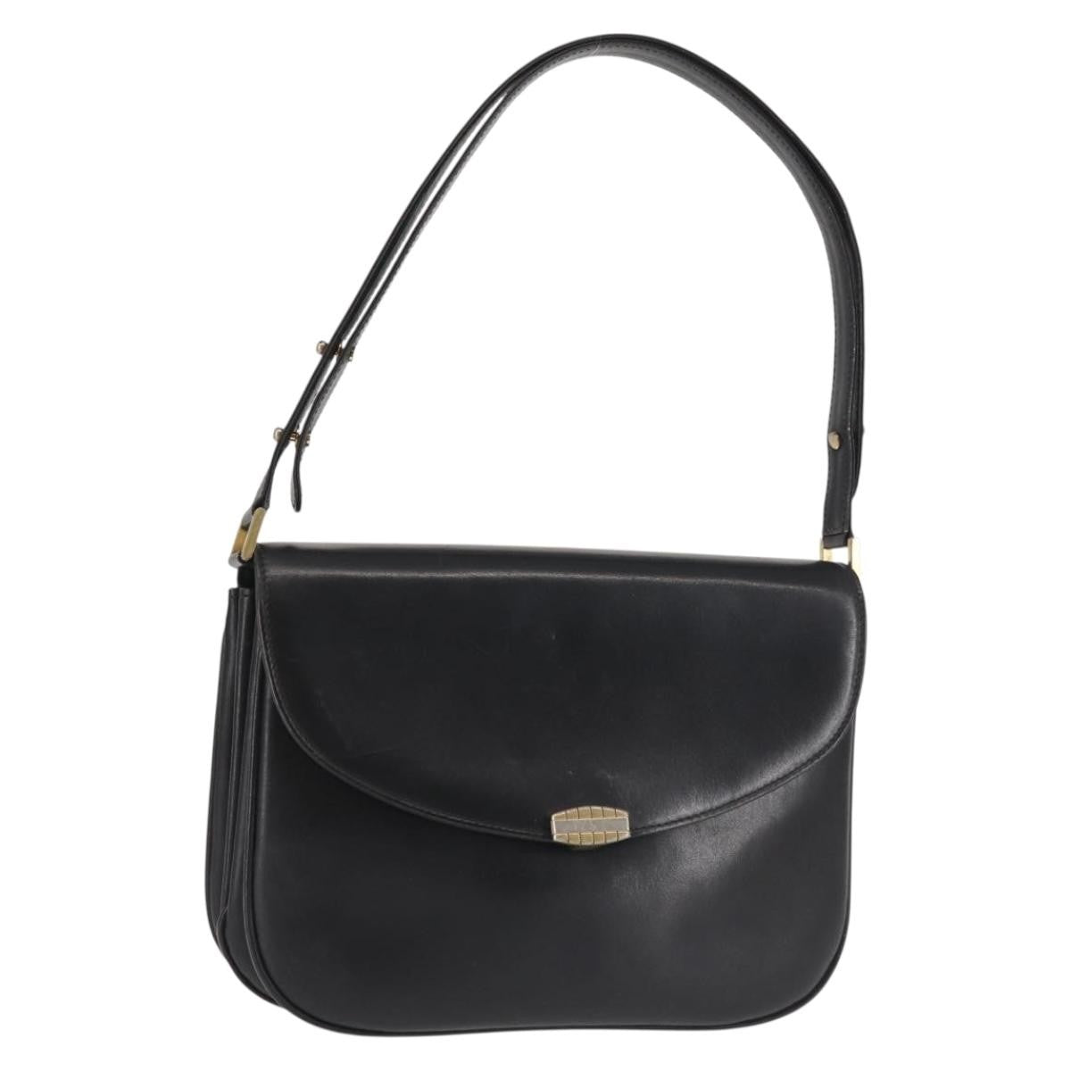 Bally Vintage Leather Black Leather Shoulder Bag Bag (Pre-Owned)