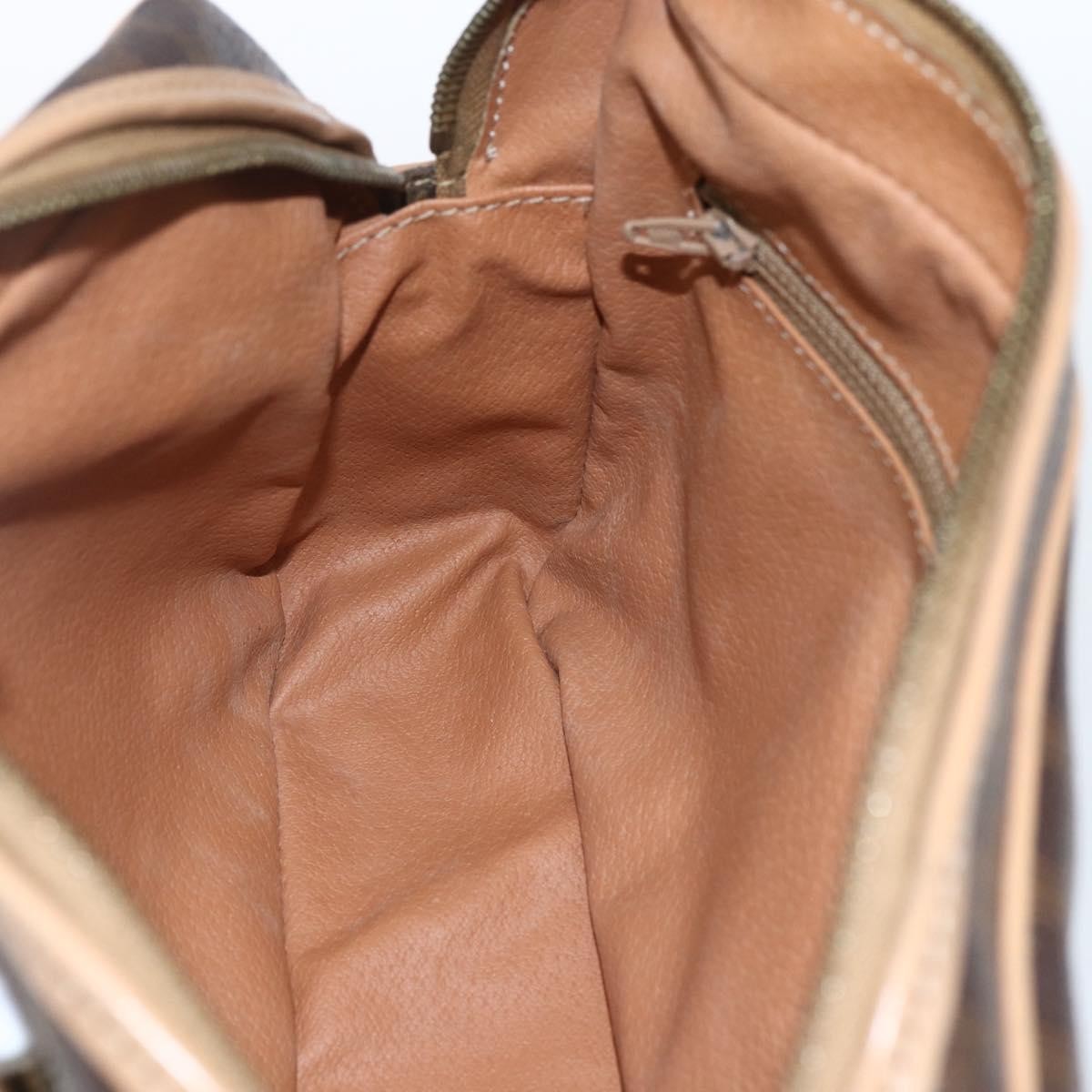 Celine Vintage Macadam Canvas And Leather Brown Canvas Shoulder Bag Bag (Pre-Owned)