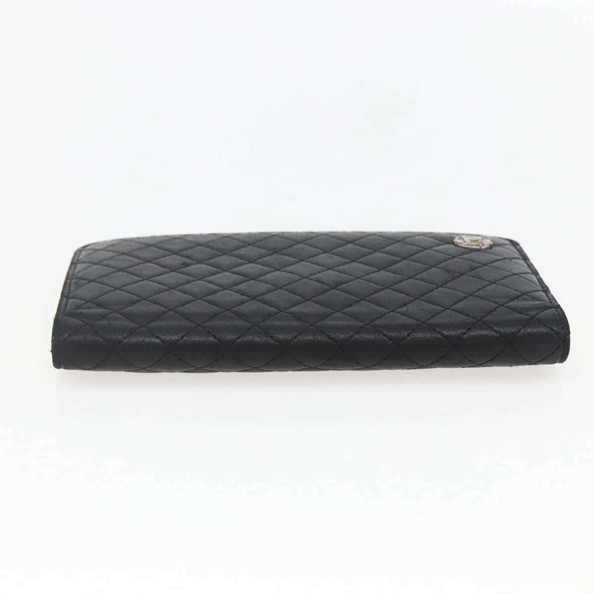Chanel Vintage Cc Bifold Leather Black Leather Wallets Accessory (Pre-Owned)