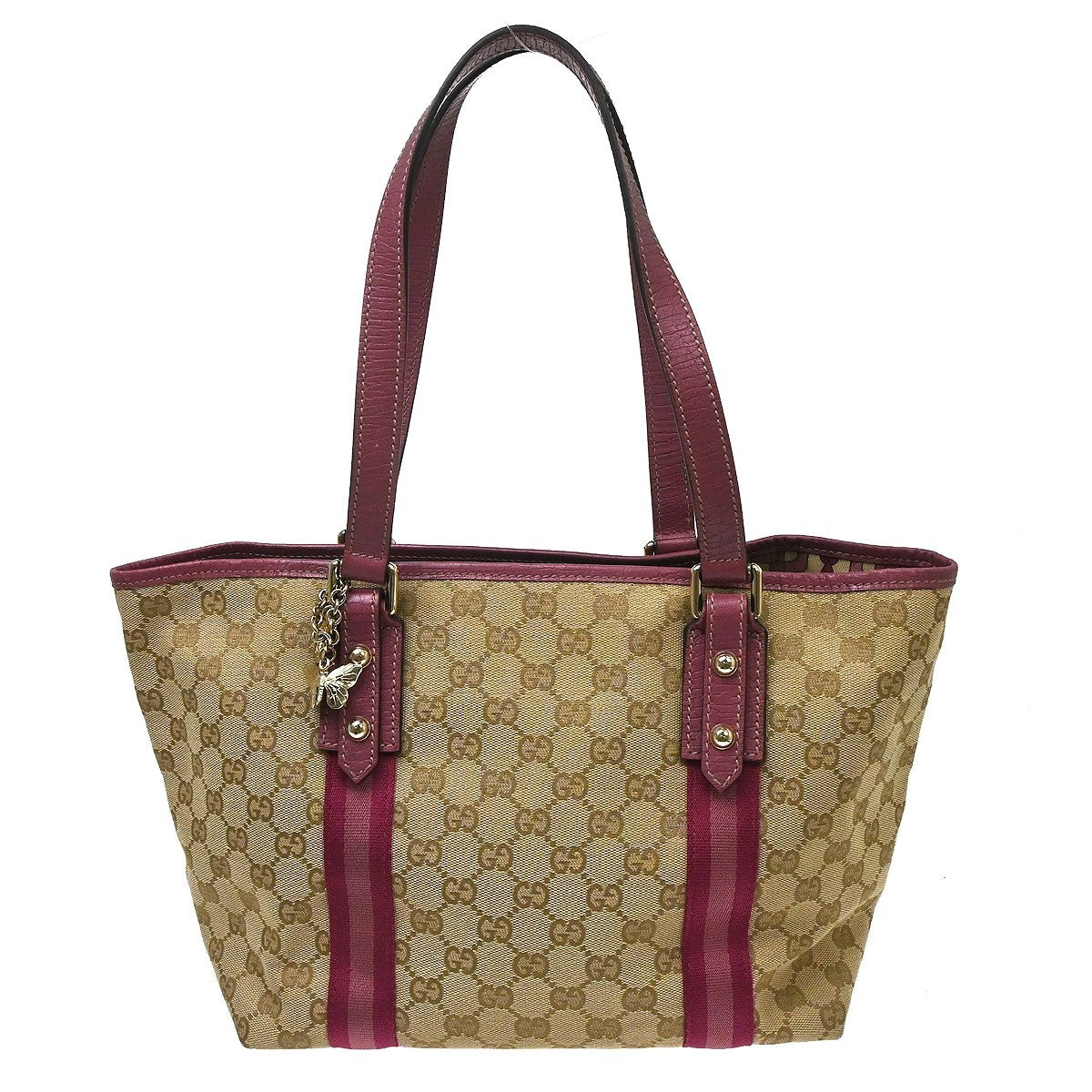 Gucci Tote Gg Canvas And Leather Beige Canvas Tote Bag Bag (Pre-Owned)