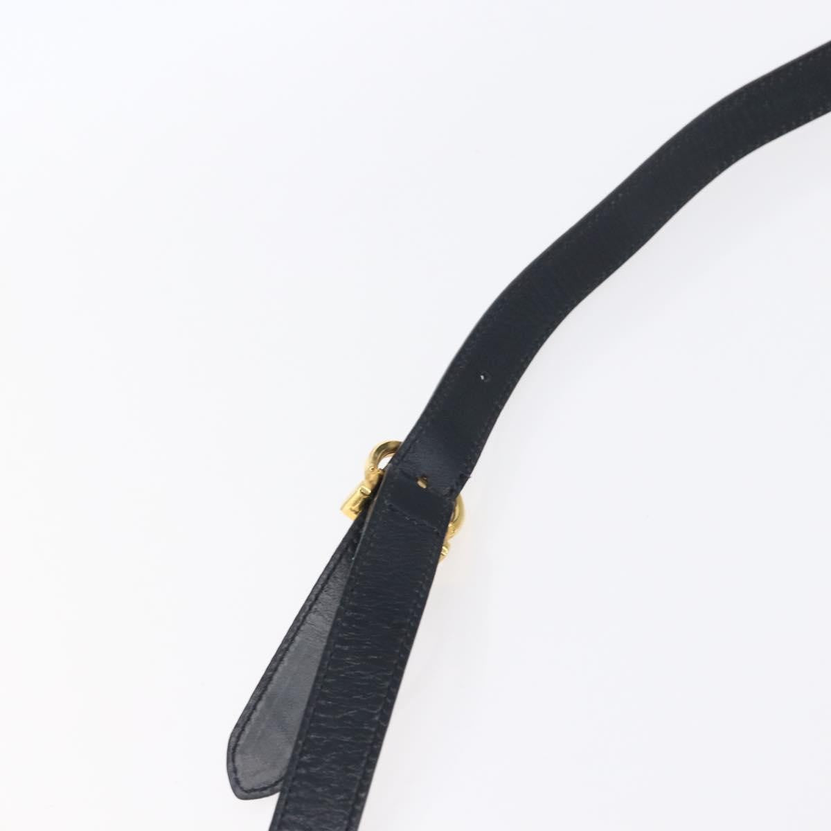 Salvatore Ferragamo Gancini Leather Navy Leather Shoulder Bag Bag (Pre-Owned)