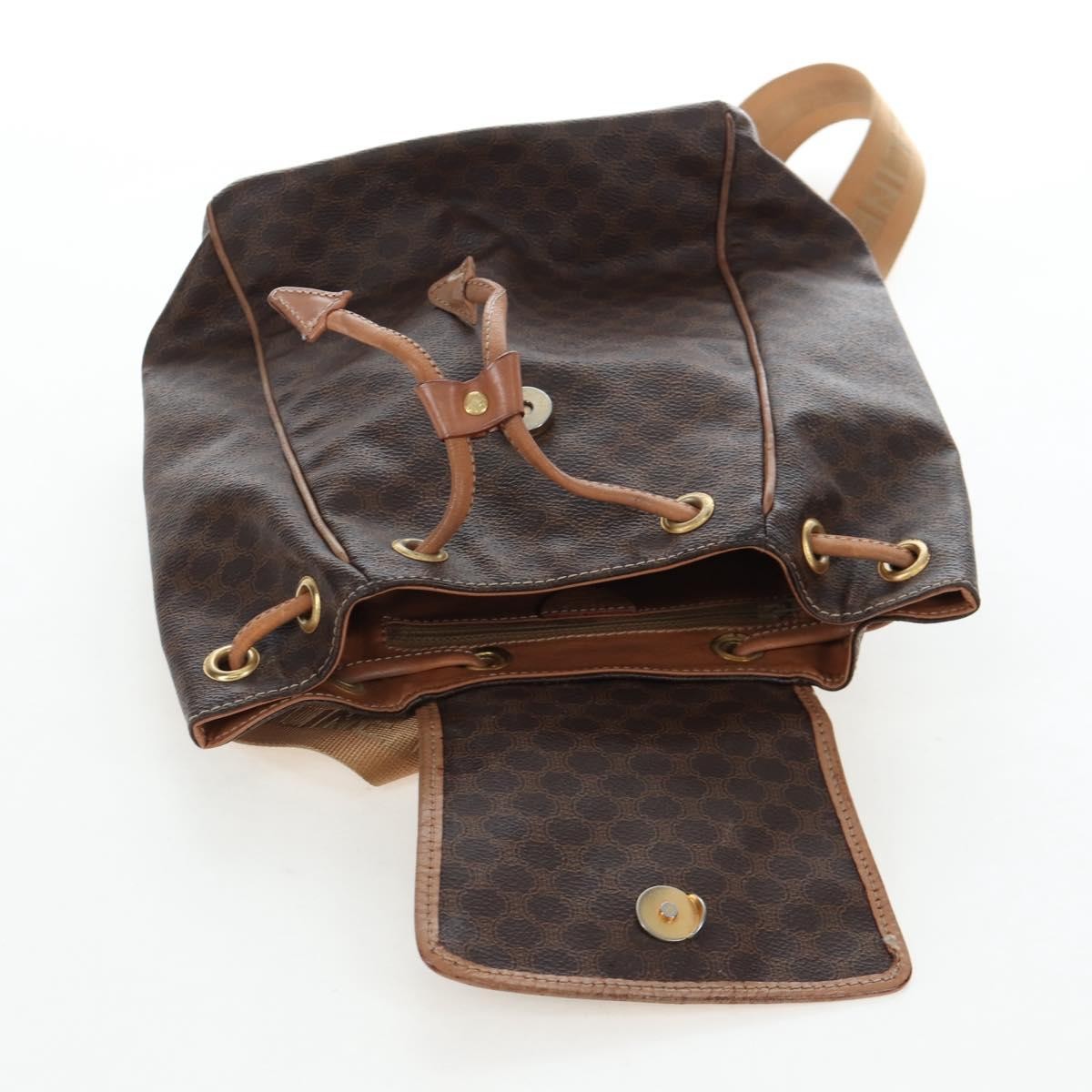 Celine Vintage Macadam Canvas Brown Canvas Backpack Bag (Pre-Owned)