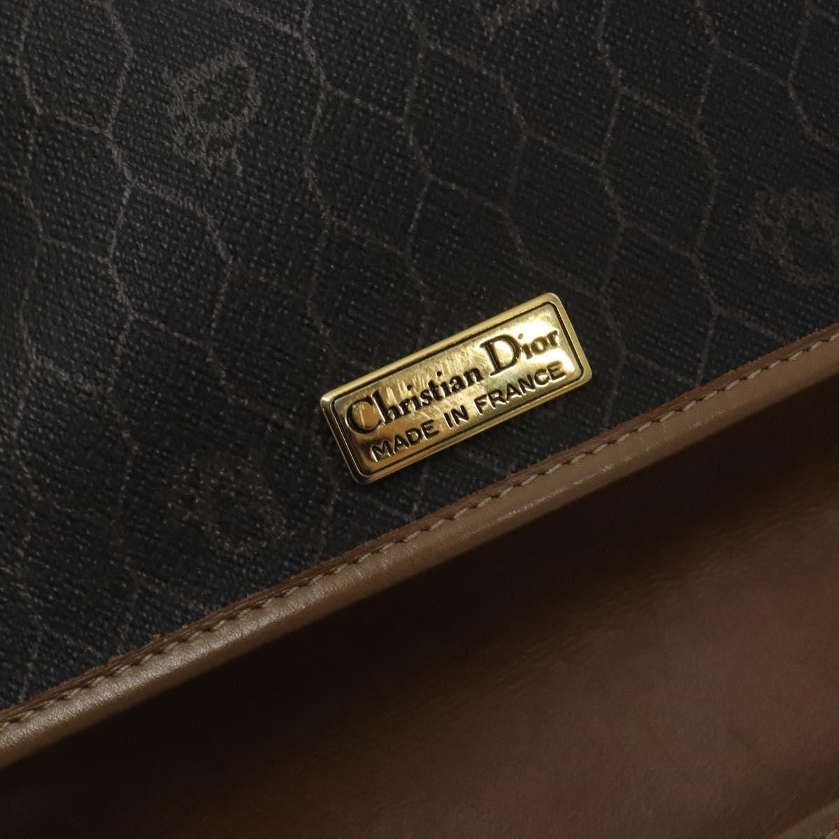Christian Dior Vintage Honeycomb Flap Coated Canvas Black Canvas Shoulder Bag Bag (Pre-Owned)