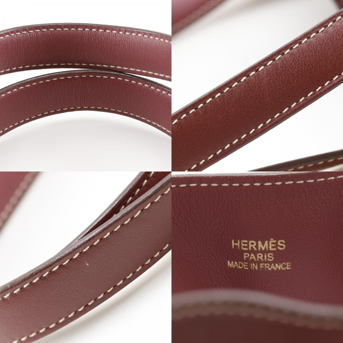 Hermes Double Sens Veau Sikkim Burgundy Leather Tote Bag Bag (Pre-Owned)