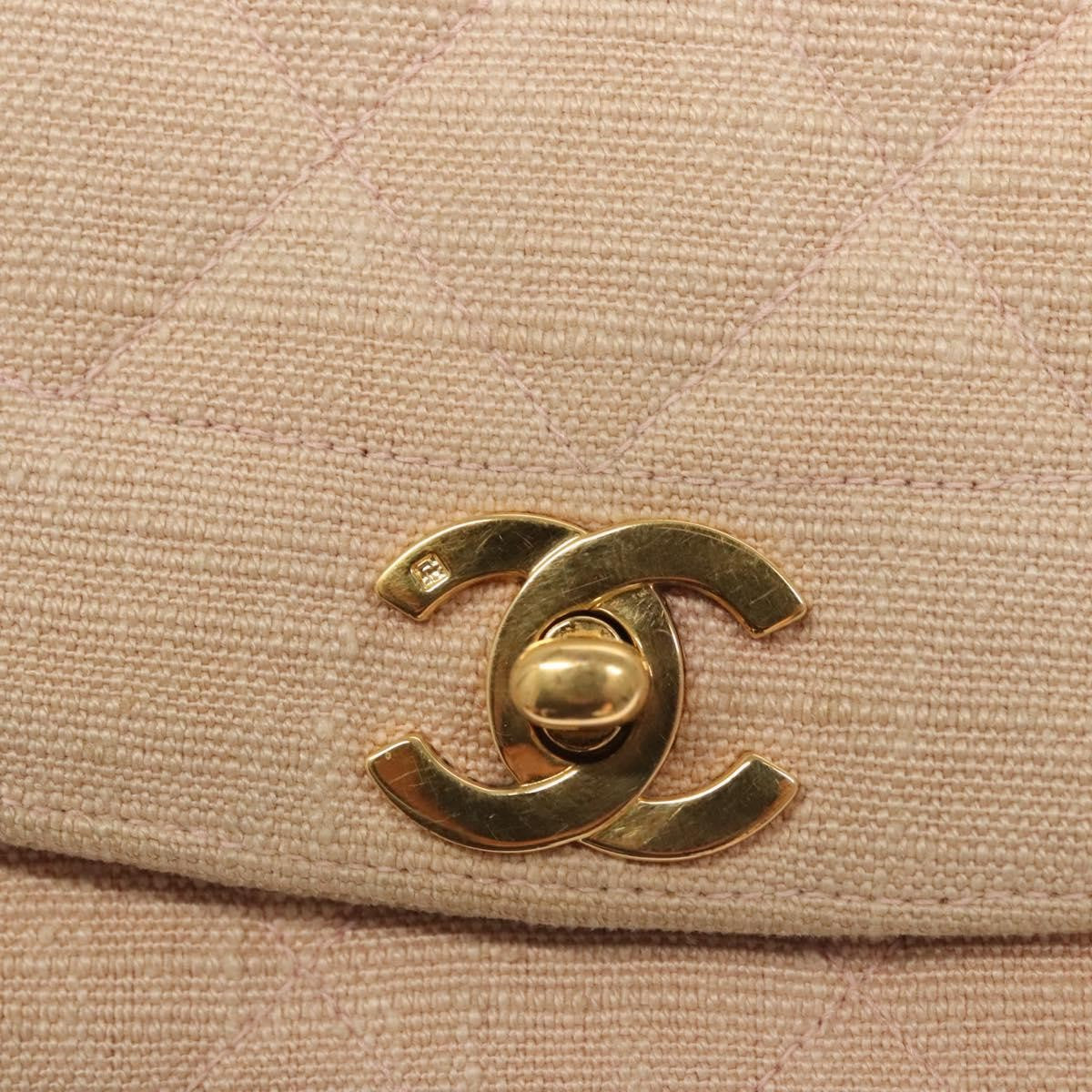 Chanel Vintage Diana Flap Quilted Canvas Pink Canvas Shoulder Bag Bag (Pre-Owned)