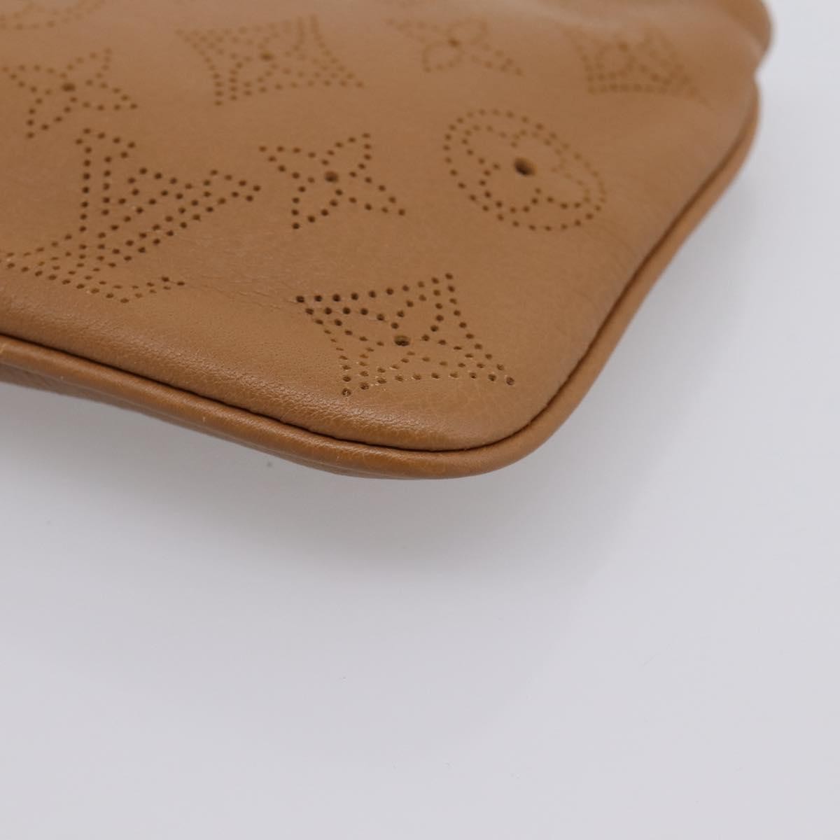 Louis Vuitton Selene Pochette Mahina Leather Camel Leather Clutche & Pouche Bag (Pre-Owned)
